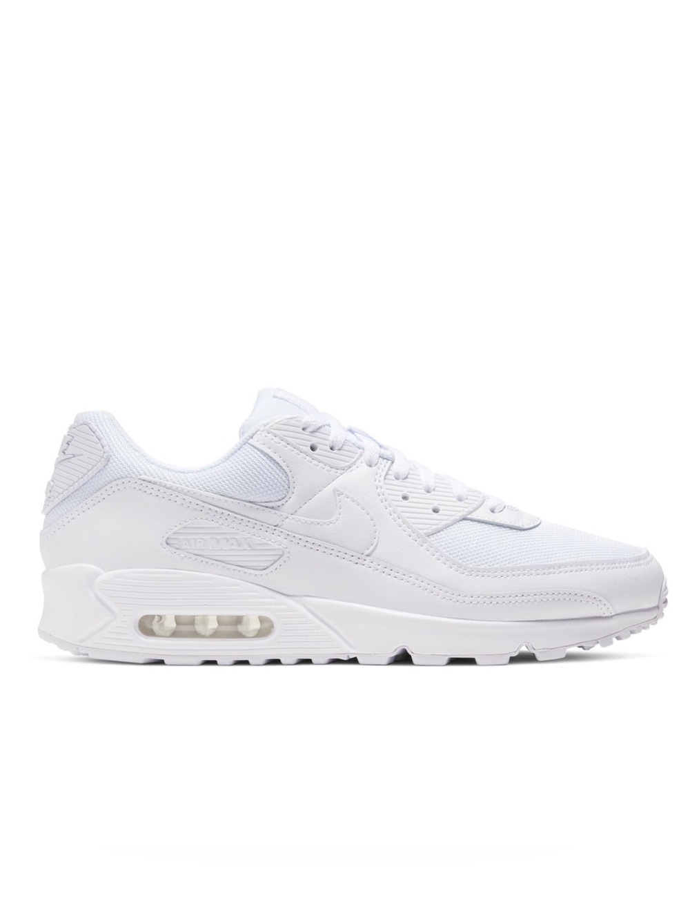Nike Air Max 90 Triple White Mesh Leather Sneakers - Men's Size 10 CN8490-100 - Picture 9 of 9